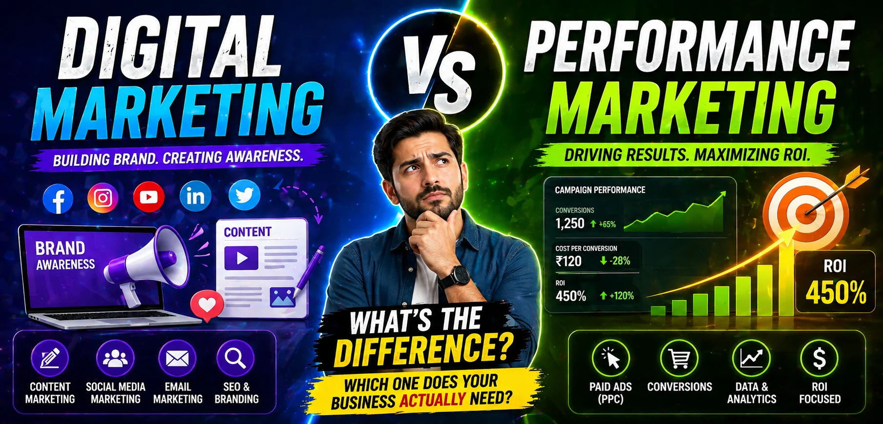 Digital Marketing vs Performance Marketing - What's the Real Difference and Which One Does Your Business Actually Need